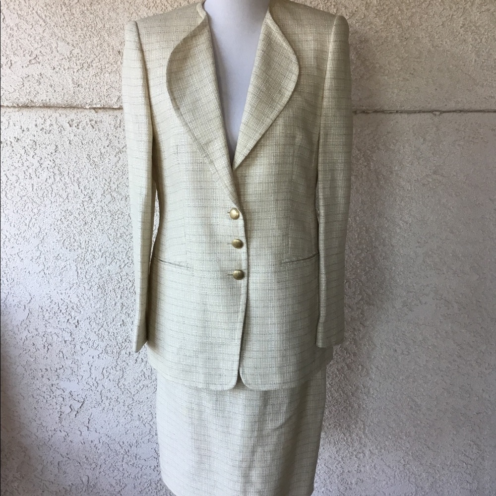 Vintage 80s Louis Feraud Silk/Linen/Cotton Suit